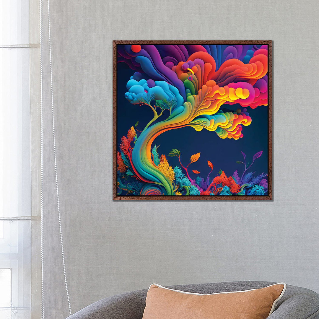 Magischer Regenbogenbaum II von Mike Kiev - Galerie-umwickelte Leinwand Giclée