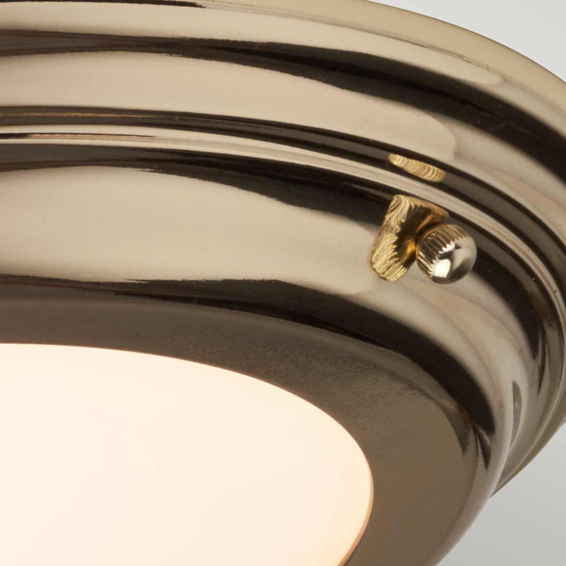 Chesterton Glass LED Flush Mount, Polished Brass