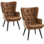 Fauteuil à oreilles en similicuir de 25,5 po de largeur Mid-Century