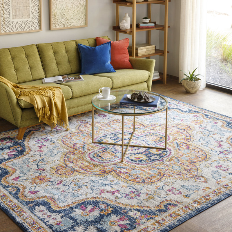 Oriental Vintage Orange/Blue, Rectangle 160 x 215cm