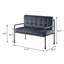 Gris élégant avec base en métal et coussin de siège amovible de style industriel pour la détente