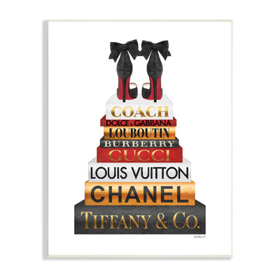 " Designer Bow Heels On Deluxe Glam Bookstack " by Amanda Greenwood