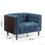 CHAISE CLUB, coutures gaufrées capitonnées