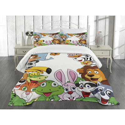 Adwoa Polyester No Pattern Bedspread with Pillow Shams