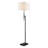 64.6" Black Arc Floor Lamp with Fabric Drum Shade
