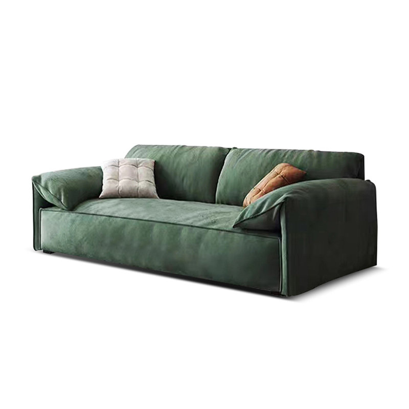 Causeuse-coussin verte standard 100% polyester, H 31,5 po x l 70,8 po x P 41,3 po