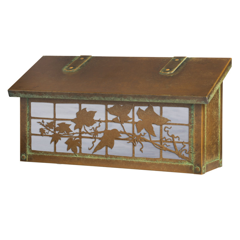 Boîte aux lettres murale ivy on grid, Blanc vaporeux, Vert nouveau