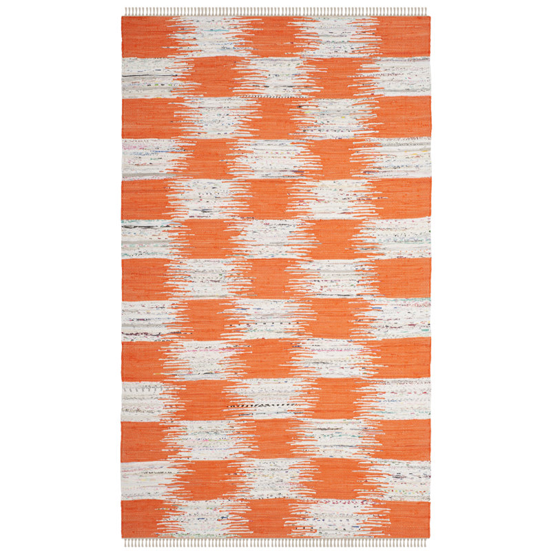 Opie Hand Woven Cotton Ikat Rug, Rectangle 4' x 6'