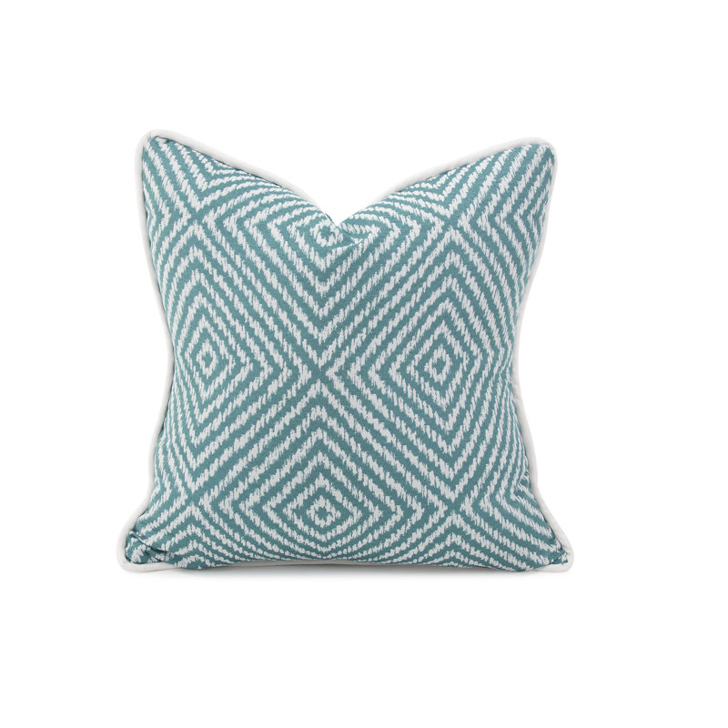  Polyester/Polyester Blend Throw Square Indoor/Outdoor Pillow Cover & Insert, Helm Teal, 20" x 20"