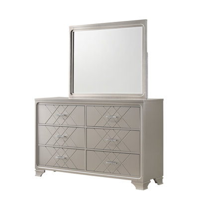 Miroir de chambre Phoebe Champagne Silver (miroir seulement)