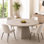 Table de salle à manger de 47 po pour 4 à 6 personnes - Table de salle à manger avec socle circulaire en bois, table de salle à manger moderne et polyvalente pour la salle à manger, la cuisine et le salon