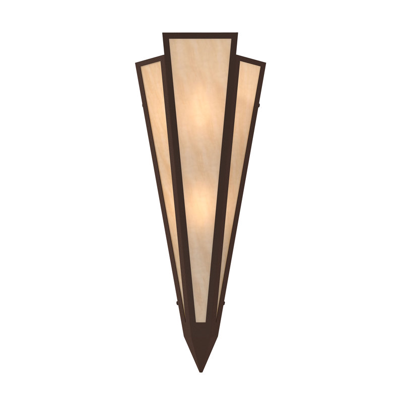 2 - Light Flush Mounted Sconce, Glass, Beige, Café Noir