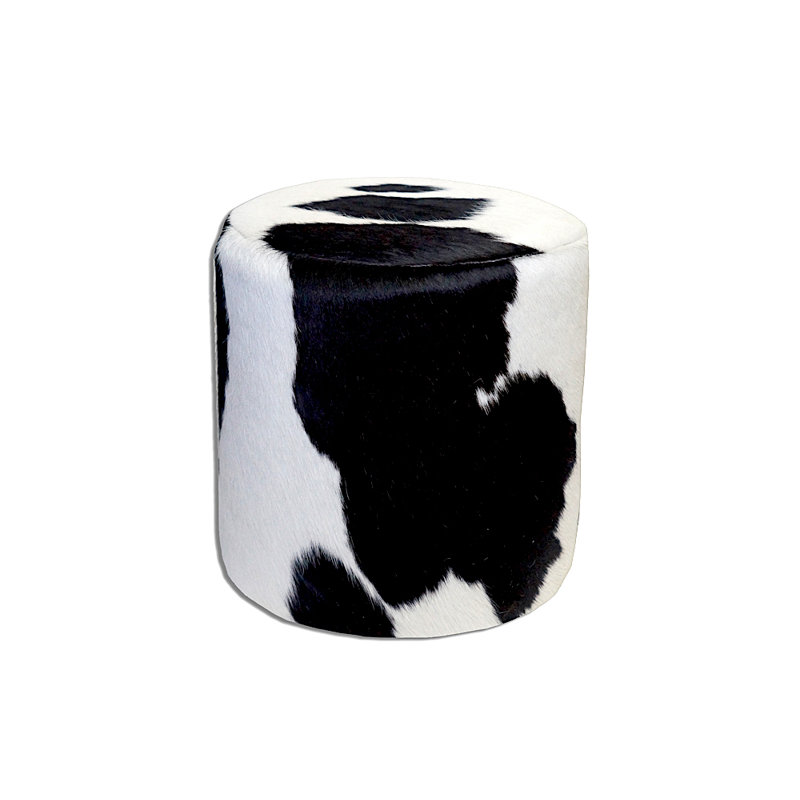 Repose-pieds rond noir et blanc