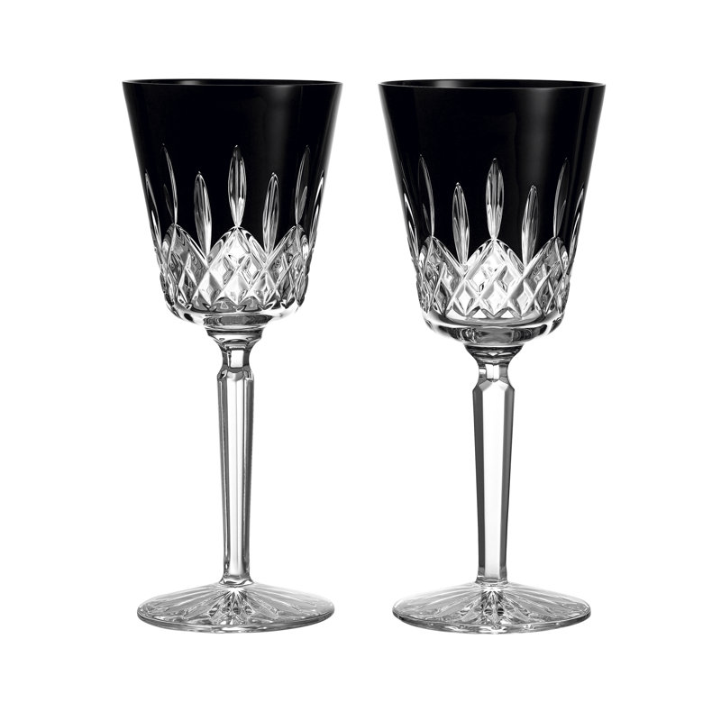 Waterford Lismore Black Goblet, Set of 2, 14.37 Oz.