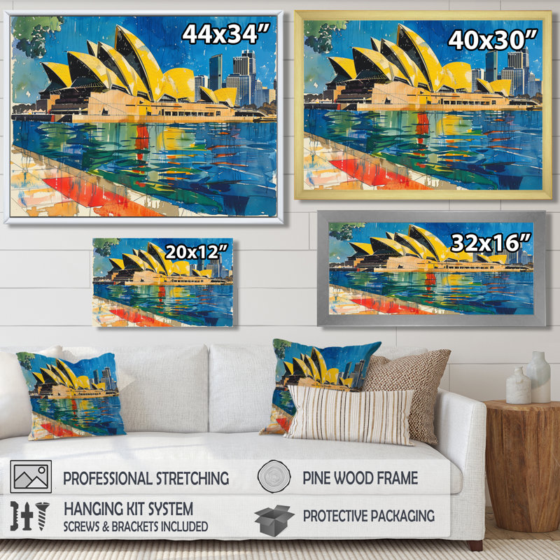 Fustré - Australie, art mural salon, H 34 po x l 44 po x P 1,5 po, Toile tendue