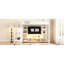 White Metal Loft Bed With Tv Cabinet, Staircase & Versatile Feature - Full Size Stairs Wardrobe Version-121105029