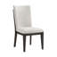 Chaises de salle à manger rembourrées en crème et en brun