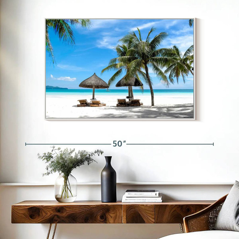 Bord de mer Boracay, Cadre flottant blanc, 40 po x 27 po
