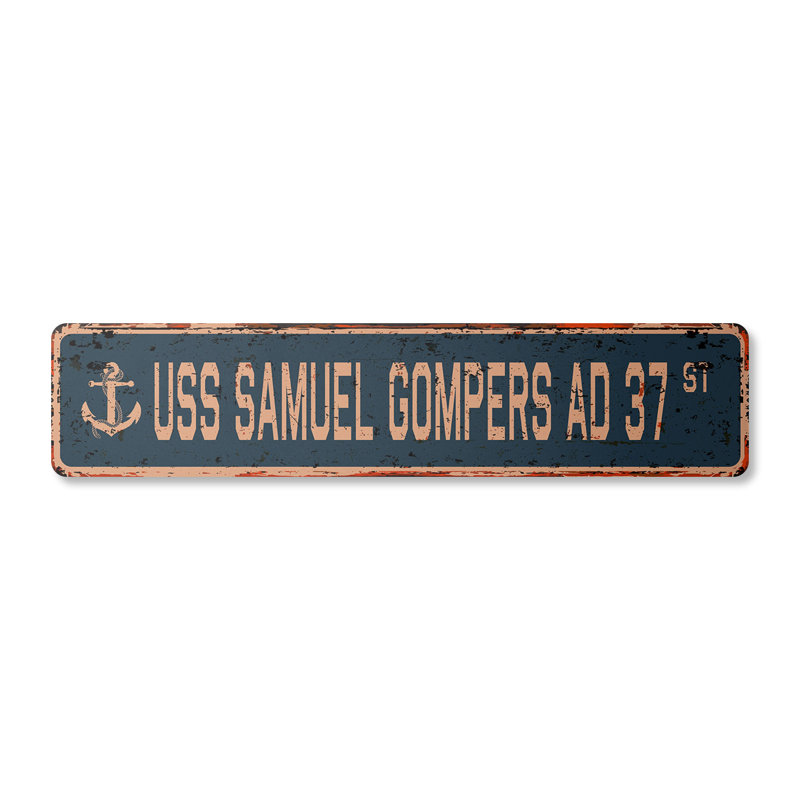 Plaque en plastique robuste de 8 po x 36 po Samuel Gompers Ad 37
