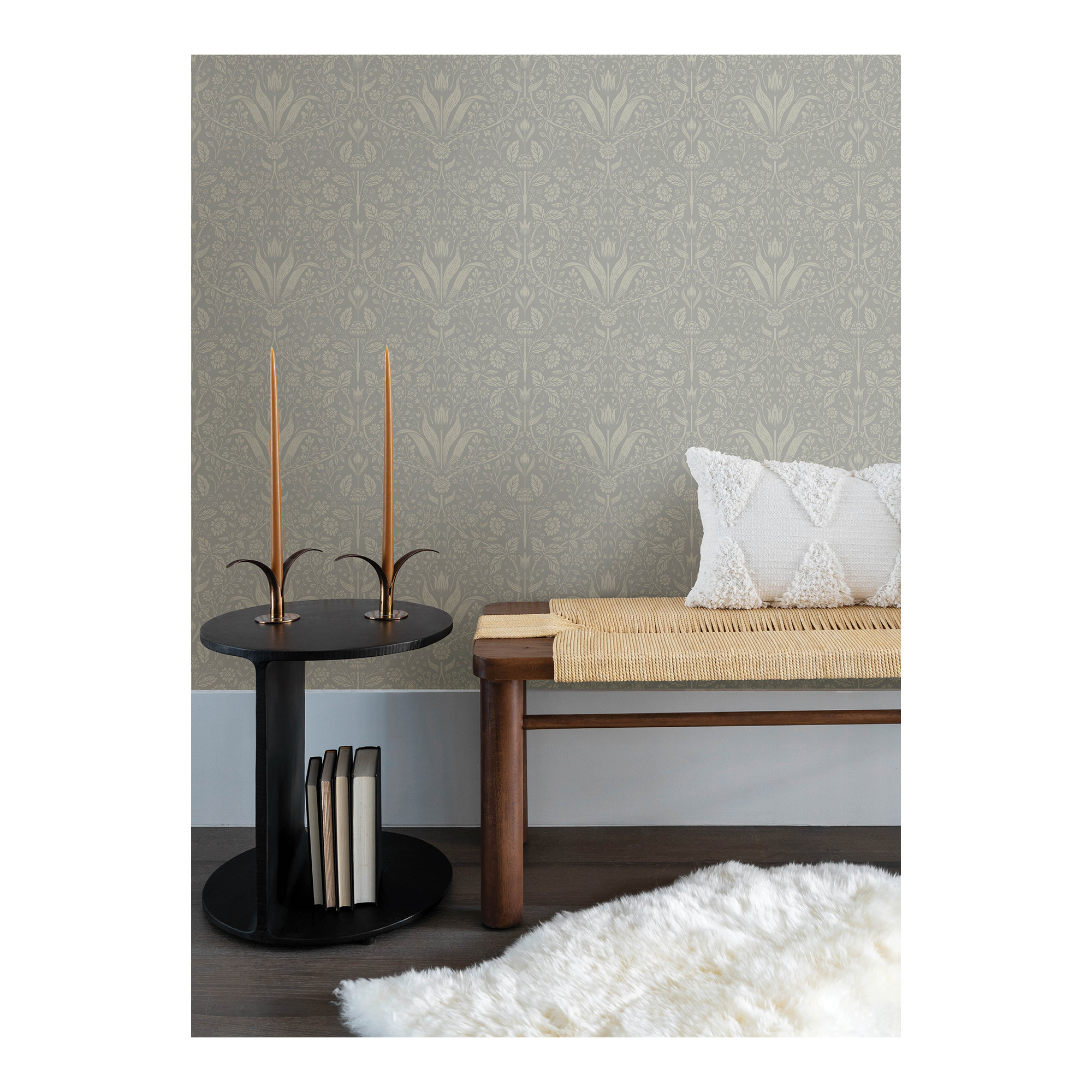 Triste Floral Wallpaper, Blue