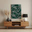Art mural abstrait vert 67 fleurs en métal-806634134