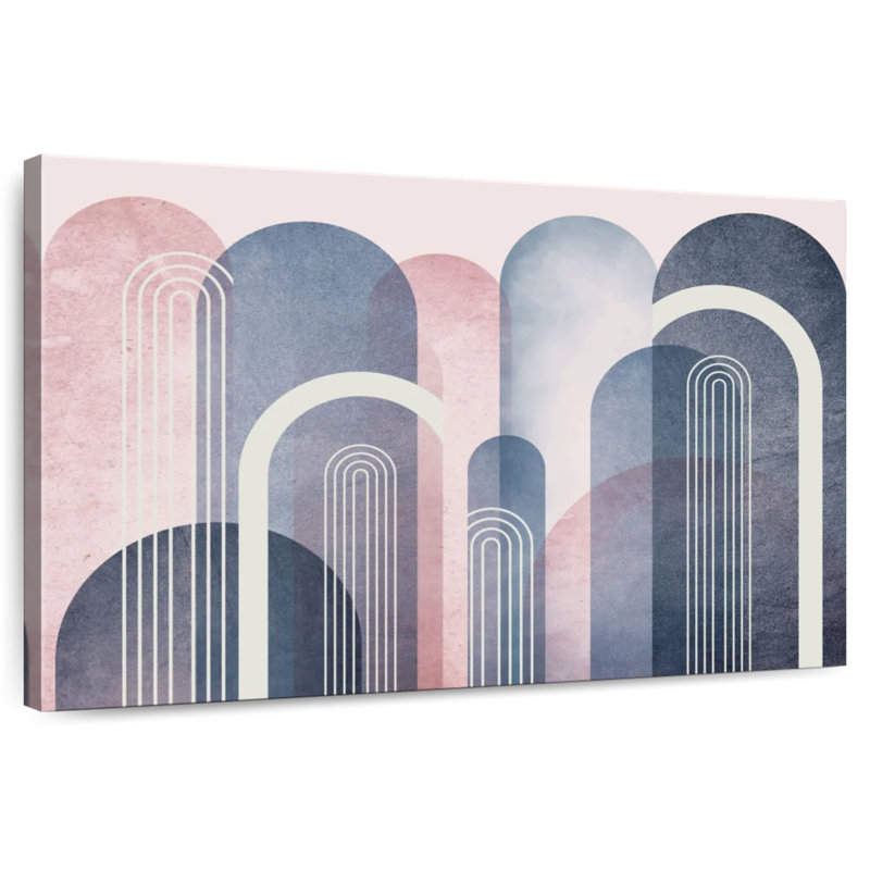 Avery Mid-Century Arches Blush marine, H 30 po x l 45 po