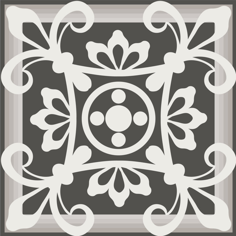 6 l x 6 L Peler et coller, Gris / blanc