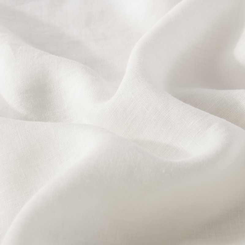 King Size Off-White Linen Ruffled Duvet Cover Set