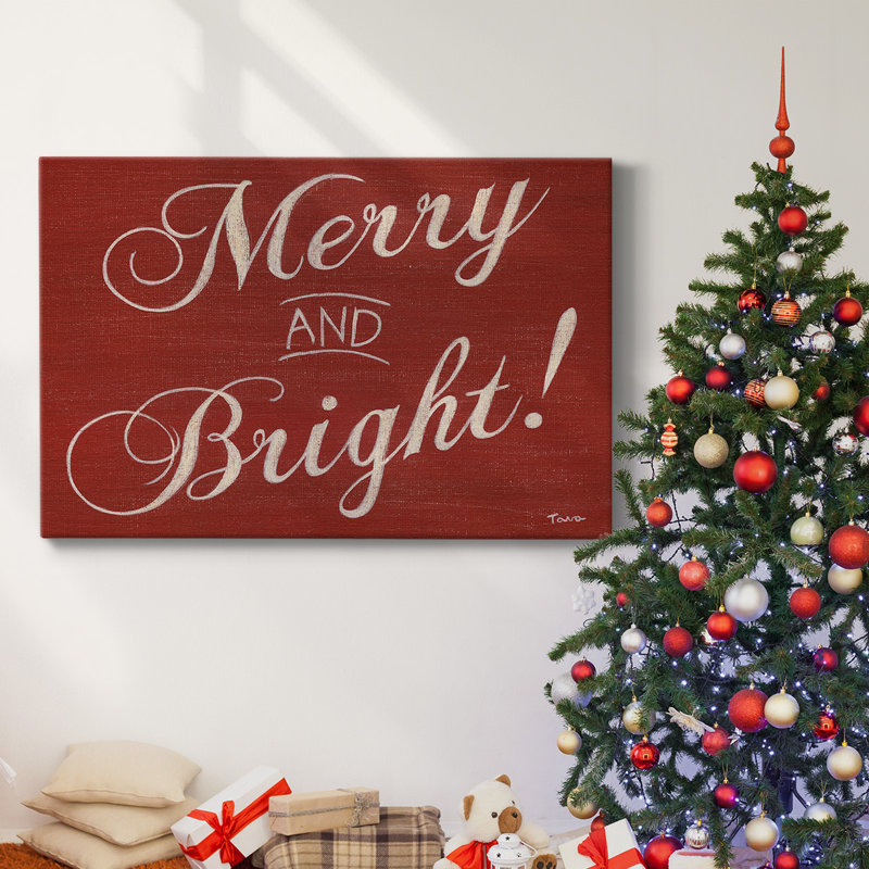 Red Merry and Bright-Gallery Wrapped Canvas, 8" H x 12" W