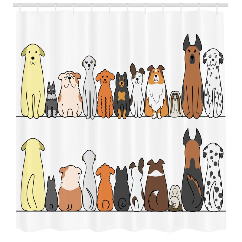 Shower Curtain with Hooks Included, 69" H x 105" W