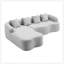 Canapé modulaire modulaire en L en chenille à compression avec méridienne incurvée, confort ultime et design élégant pour les espaces de vie modernes