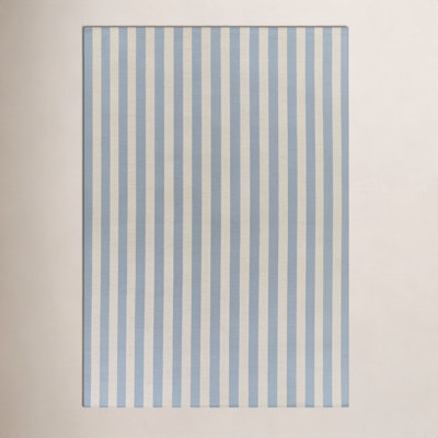 Holloway Blue Striped Outdoor Rug