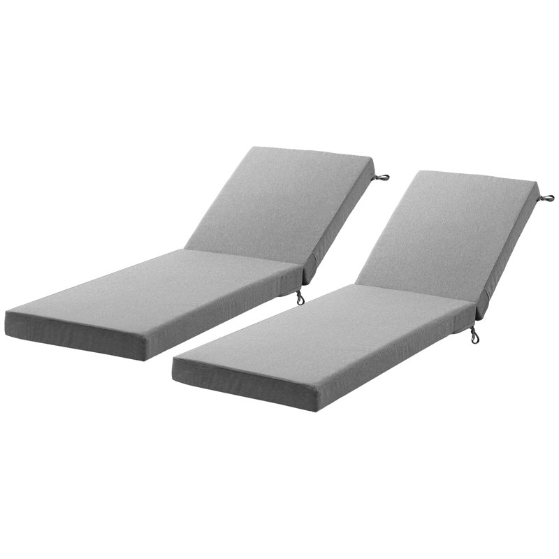 Coussin de chaise longue d'extérieur de 3,5 po Tannyfarm (ensemble de 2), 2, Gris