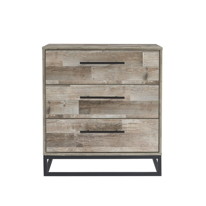 Commode 3 tiroirs Morethampstead, Gris