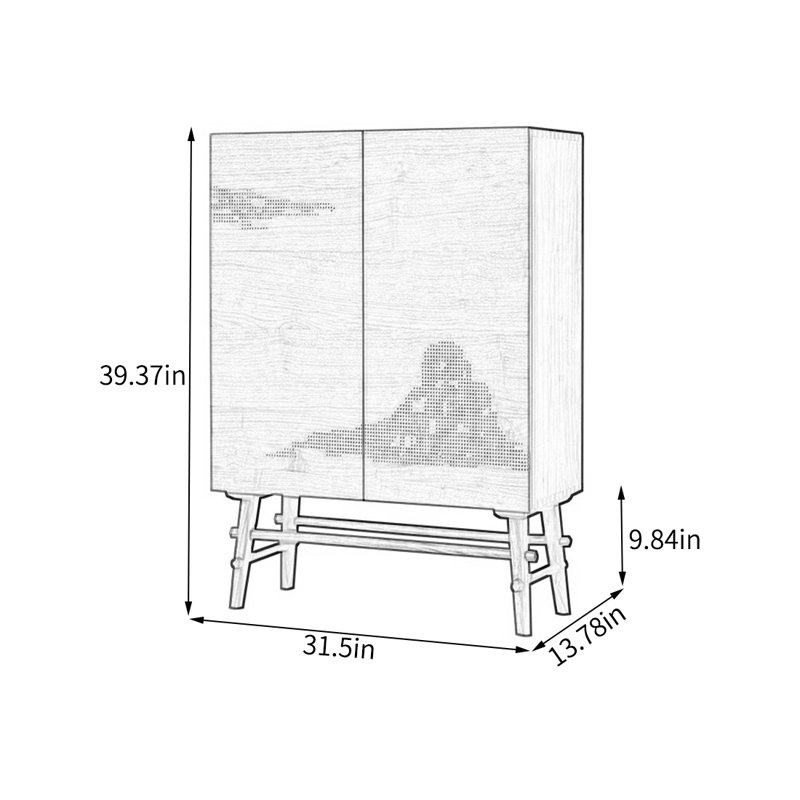 Armoire de rangement multifonctionnelle en noyer noir