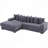 110.75" Modular L Shaped Sofa, Corduroy Fabric Sectional Couch,With A Movable Footstool, Cup Holders,Bring 8 Throw Pillows,Side Pocket,Unfold Into A Bed-1047168109