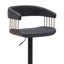 Tabouret de bar pivotant à hauteur réglable avec accoudoirs et base piédestal Demetrik-376710736-373467544