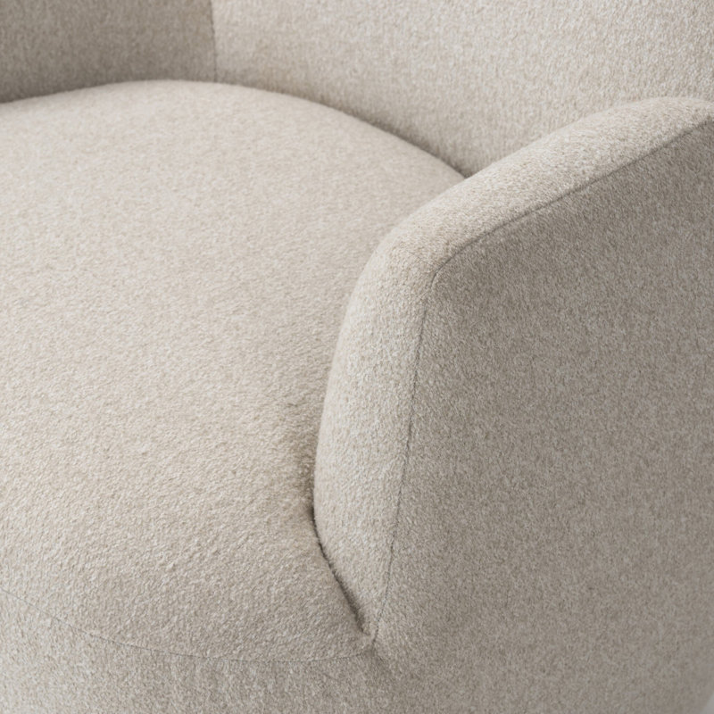Reed Swivel Armchair, Crete Pebble Polyester