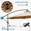 Parasol suspendu en porte-à-faux de 120 po avec base et parasol suspendu-1922198340