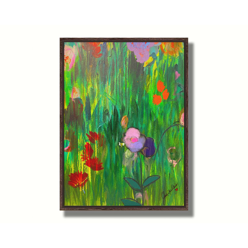 Garden Floral II par Joan Davis. Toile giclée sur toile tendue avec cadre flottant, H 37 po x l 49 po
