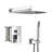 Dual Shower Head - 12 Inch Wall Mounted Square Shower System With Rough-In Valve,Chrome-124897311