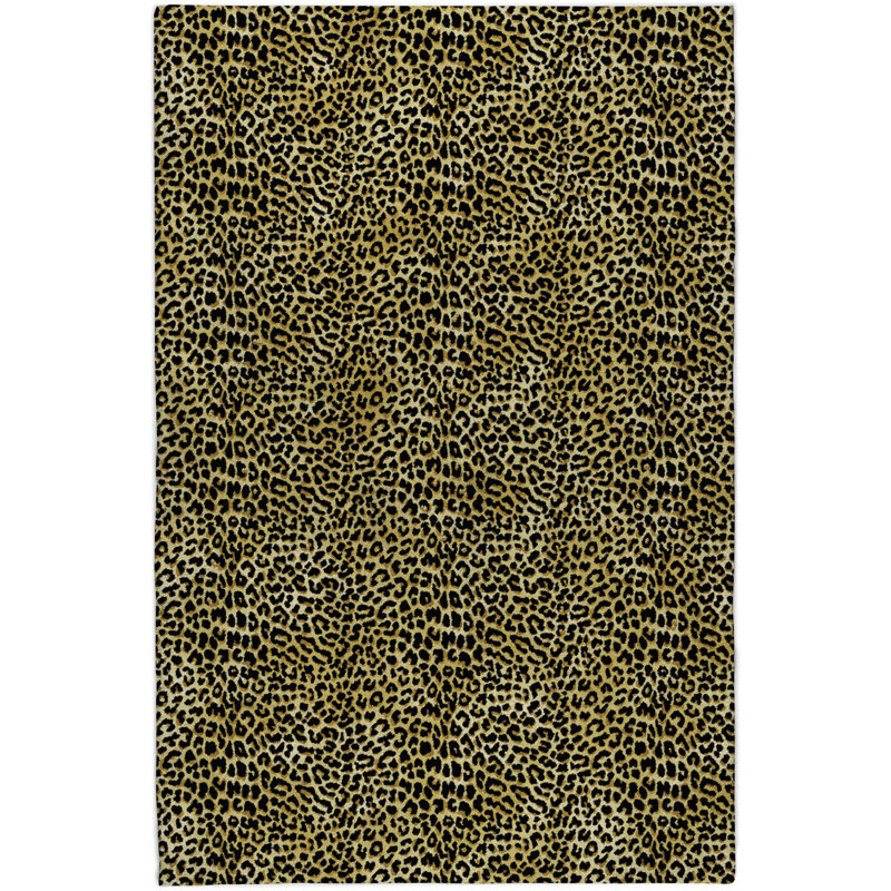 Premium Machine Washable Dream Shag Leopard Rug, 8' x 10', Gilded