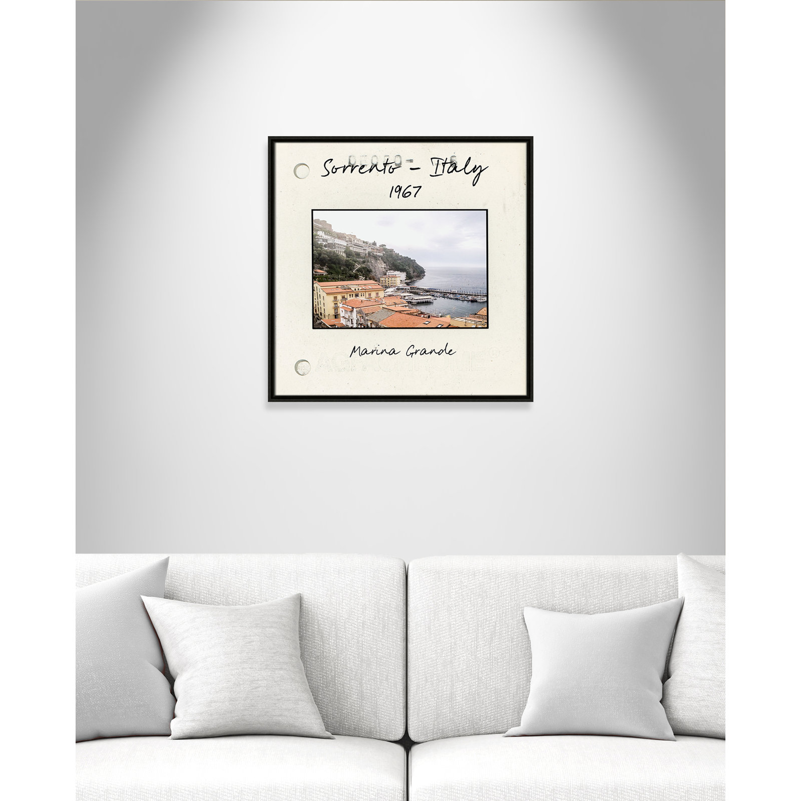 Travel Slide Collection "Sorrento, Italy" Print, Espresso Floater Framed Canvas, 25.5" H x 25.5" W x 2" D