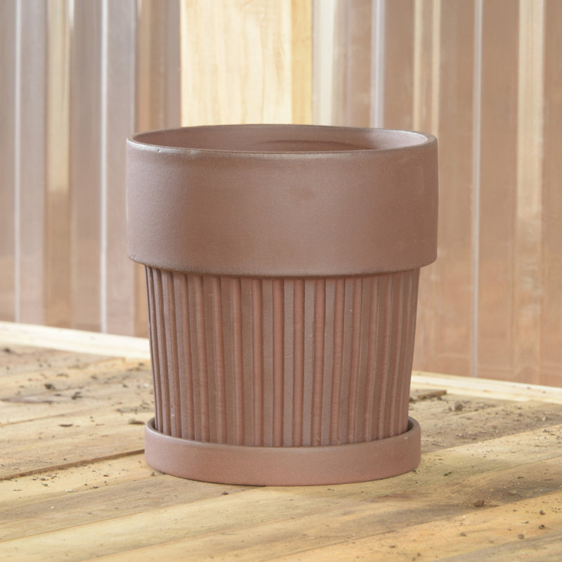 2 - Piece Ribbed Pot Planter Set