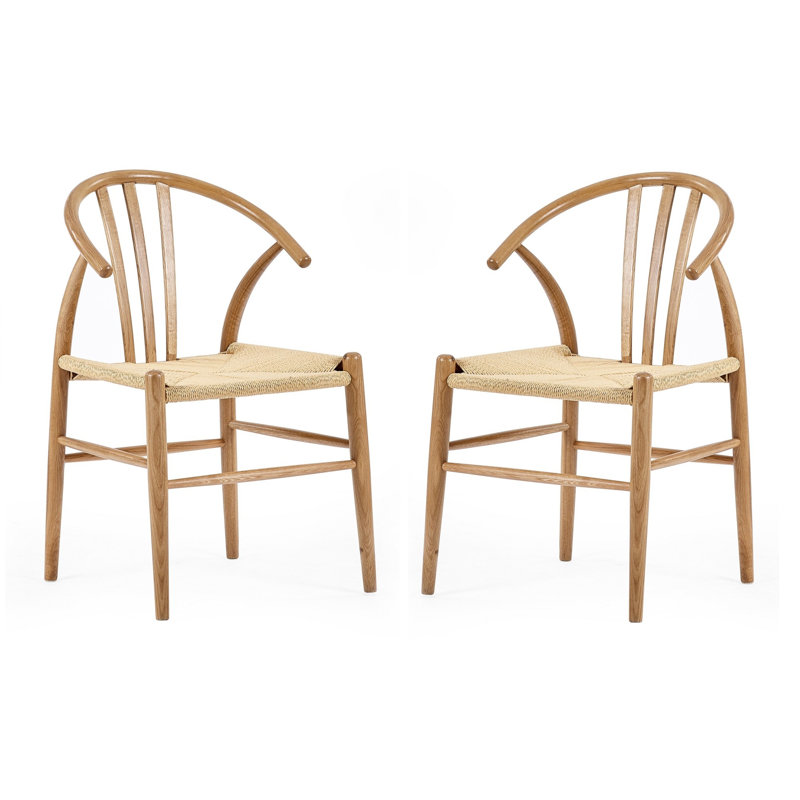 Set Of 2 Solid Oak Dining Chairs