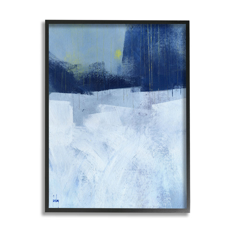 Art abstrait texturé à estampe numérique abstraite encadrée par Paul Bailey_aq-438, Giclée encadrée noir minuit
