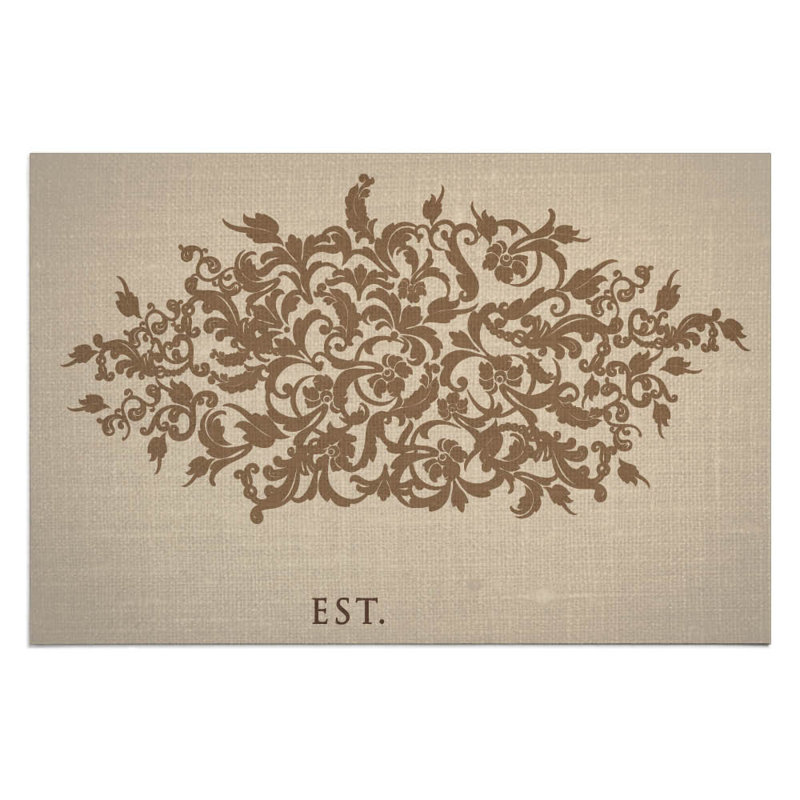Tapis d'entrée antidérapant à motif floral 18 po x 27 po Penick