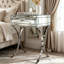 Mirrored Nightstand 1-Drawer Cross-Legs End Table
