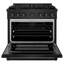 Zline 36 In. 5.2 Cu. Ft. Gas Range With Convection Gas Oven In Black Stainless Steel With 6 Brass Burners