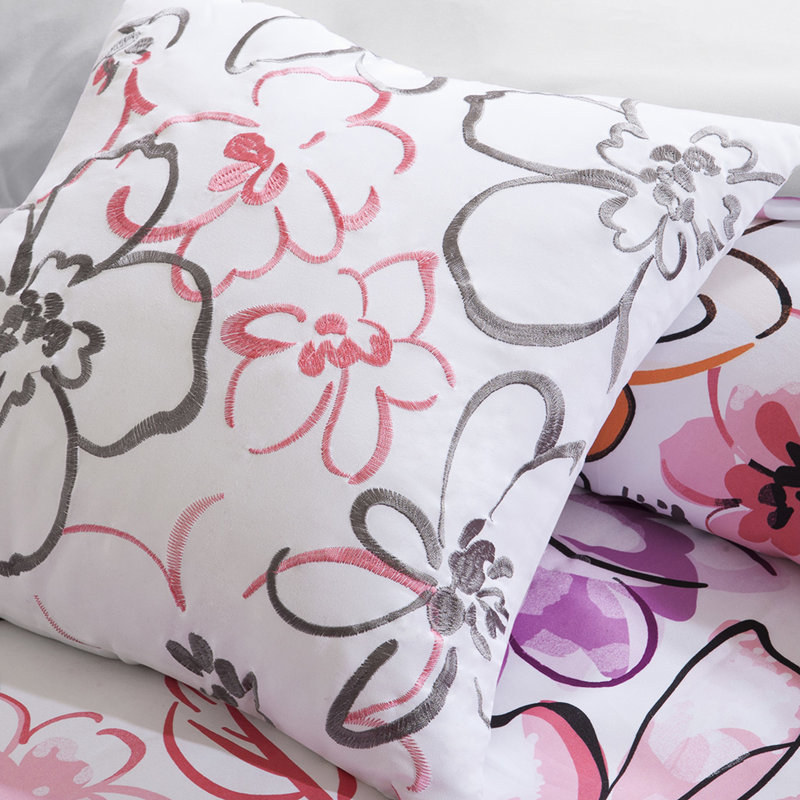 Édredon doux en microfibre simple / simple TG, coussin décoratif à imprimé floral